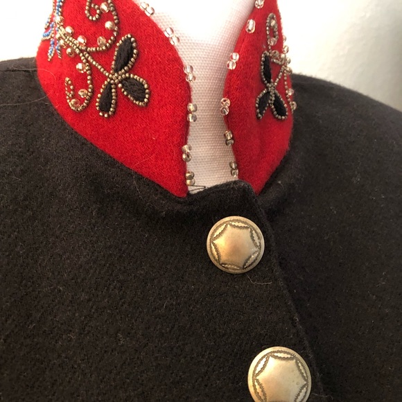 Vintage Western Jacket Wool Tailored Hand Beaded Standout Double D Ranch - Picture 5 of 11